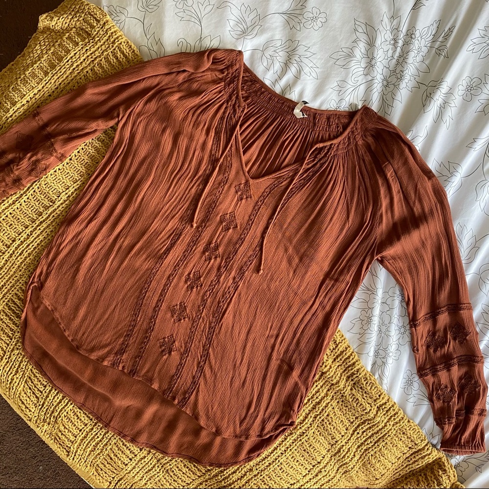 Rust Peasant flowy top